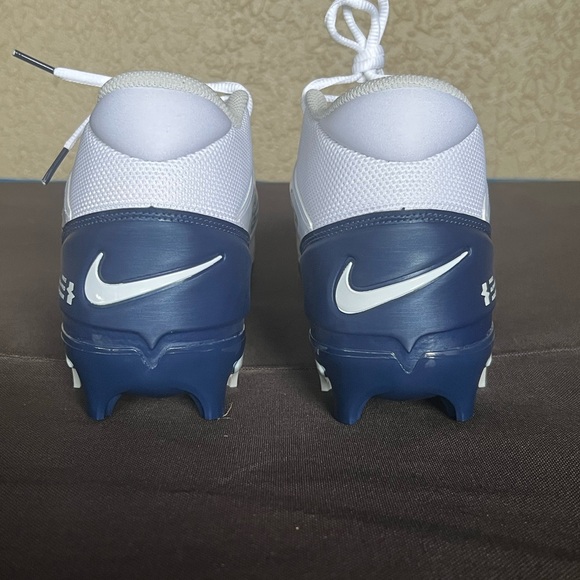 Nike Alpha Menace 4 Pro White Navy Blue Football Cleats FD7037-104 Men's Size 12 - Picture 2 of 5